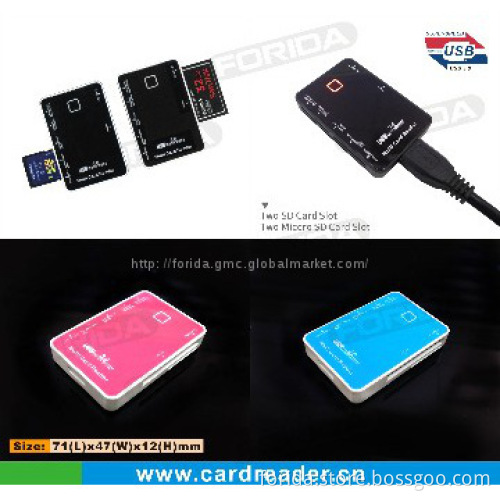 Classical Mirror Effect USB3.0 All in one smart magnetic card reader